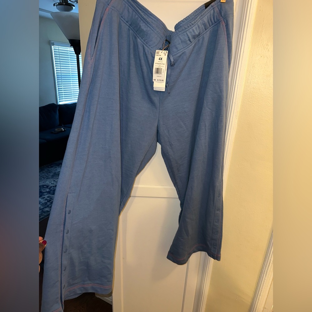 New Adidas Women’s Plus Size Blue Slim Fit Track Pant 4X